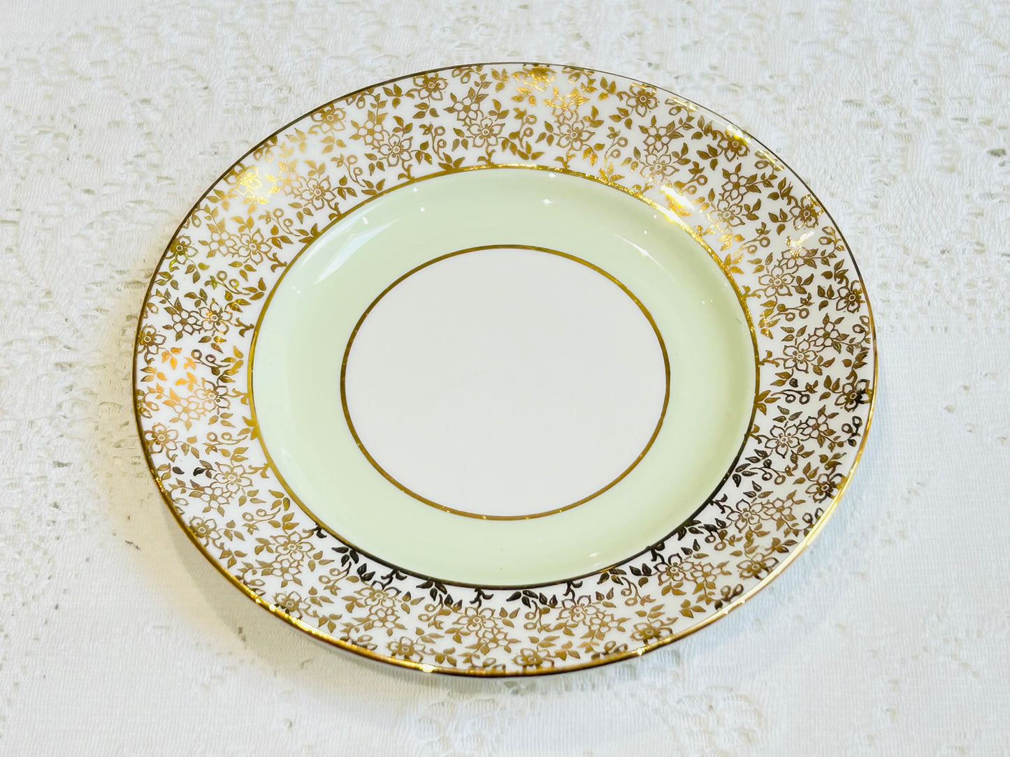 Vintage Bone China Tea /Side Plate – Green