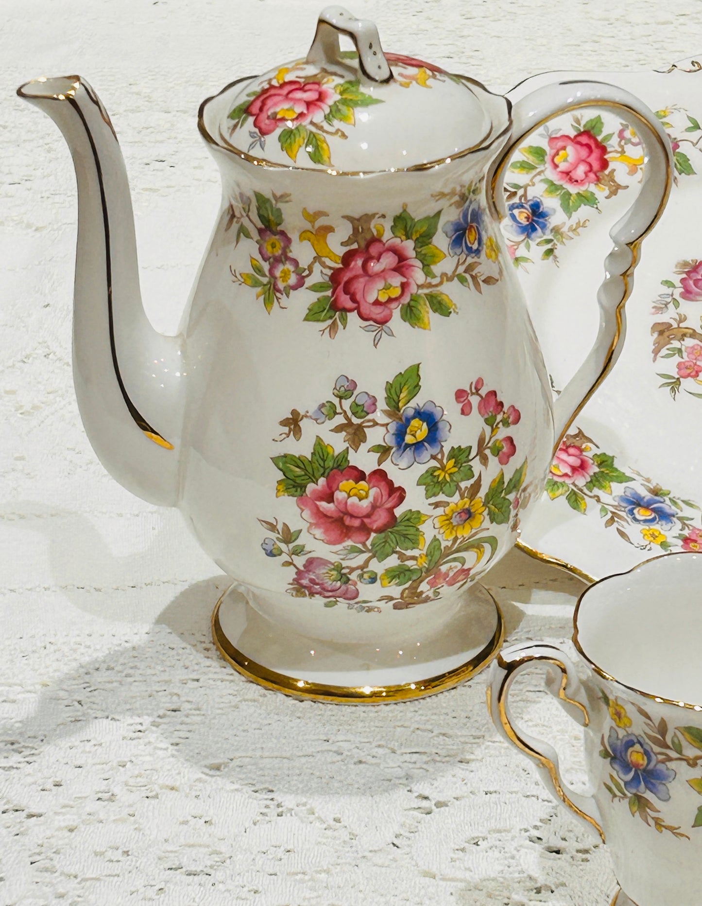 Service à thé floral Crown Staffordshire