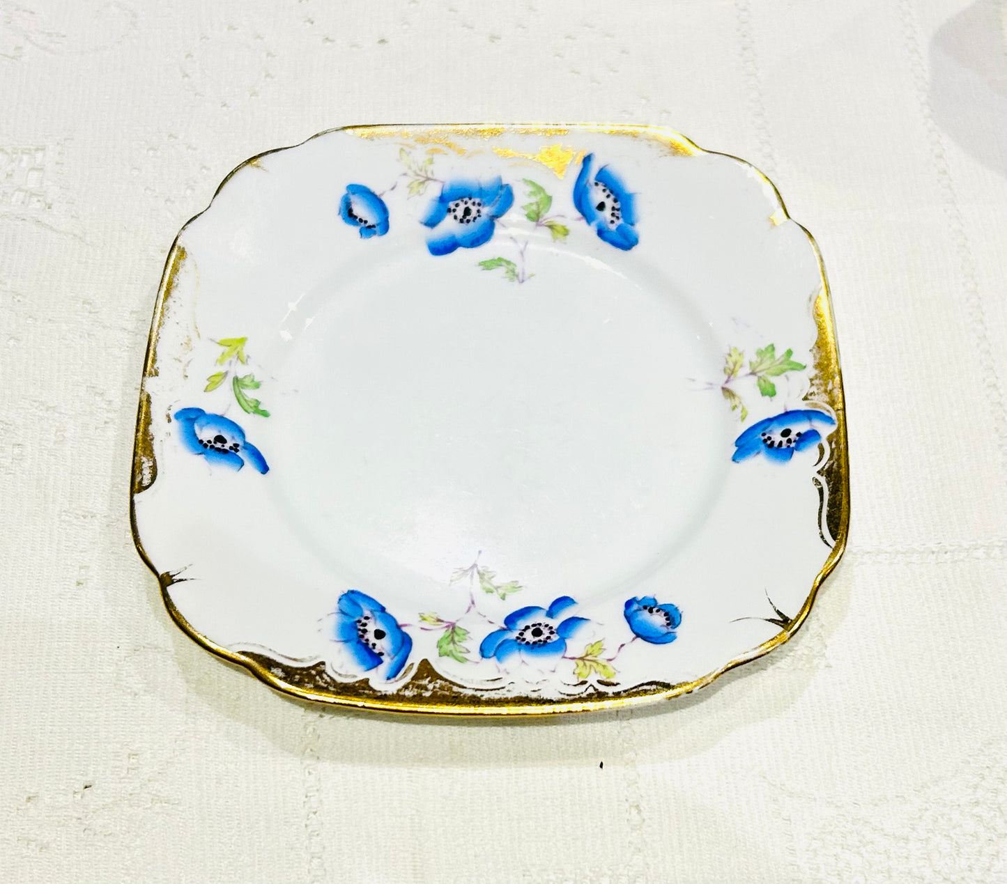 Royal Albert Crown China Teacup & Saucer – Blue Anemone – Vintage Floral Tea Set – English Bone China – Collectible Gift