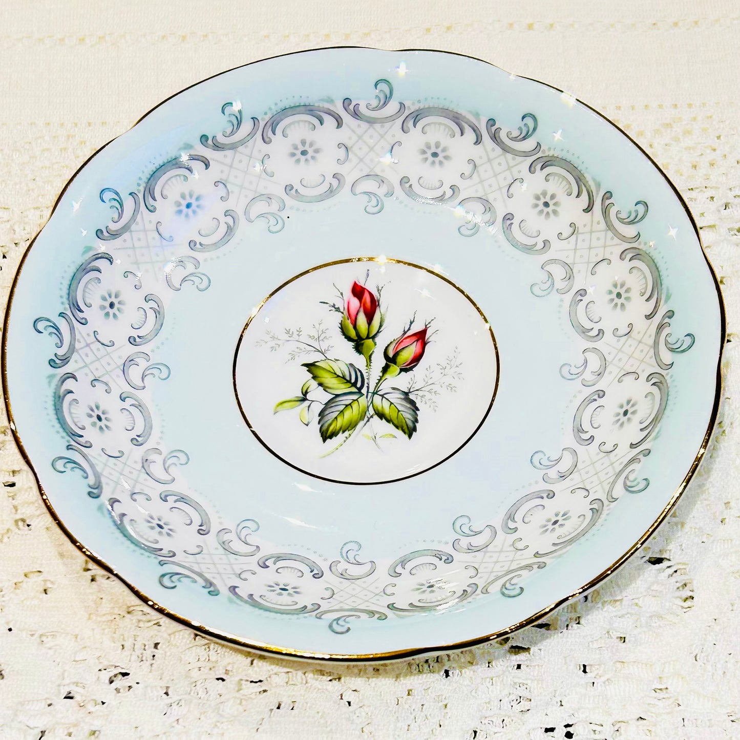 Paragon China - Soucoupe simple « Demoiselle d'honneur » bleue