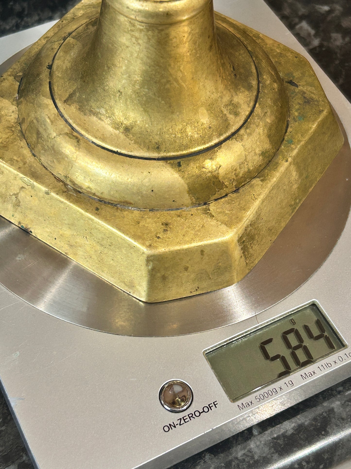 Antique Brass Metal Candlesticks - a pair