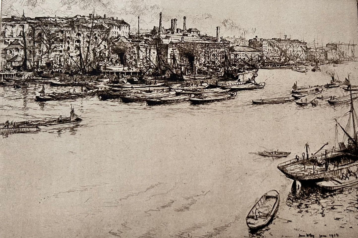 James McBey (écossais) Gravure en noir et blanc