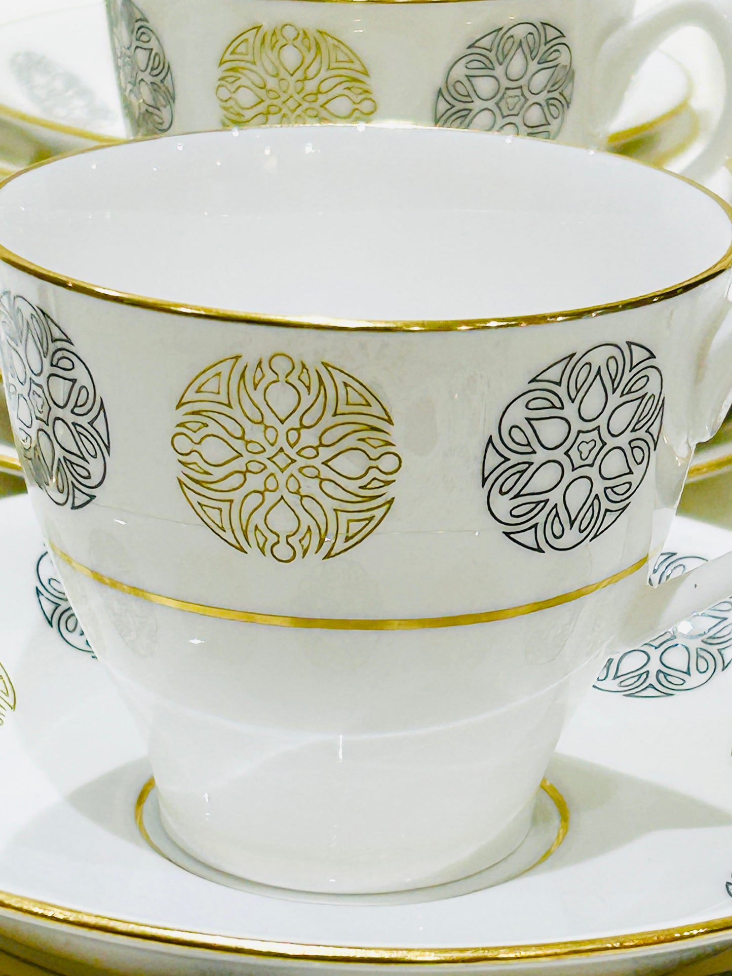 Vintage Spode China Tea Set – Gothic Pattern, English Porcelain