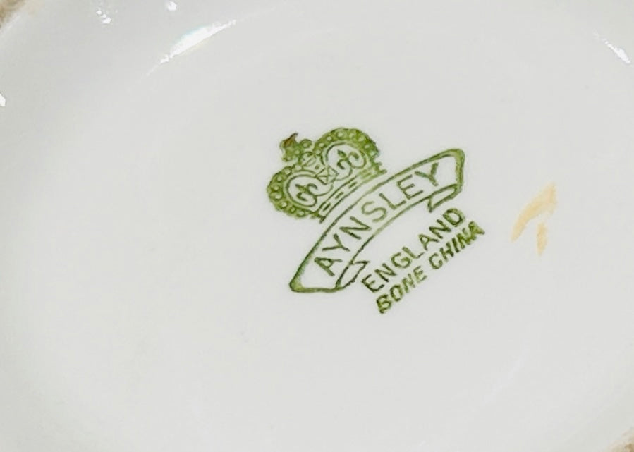 Service à thé vintage Aynsley en porcelaine anglaise, remplacement de fleurs rouges et blanches