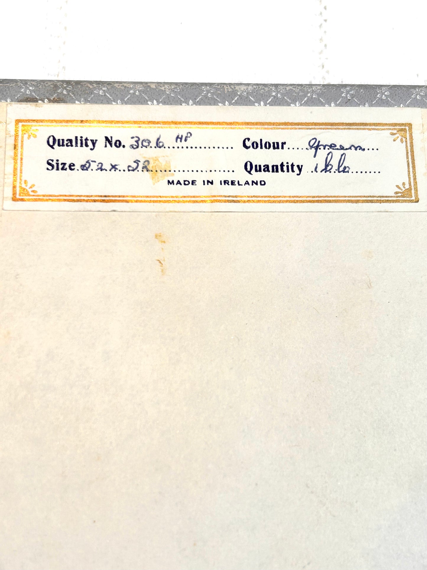 Vintage Green Irish Linen Tablecloth - Roses Pattern