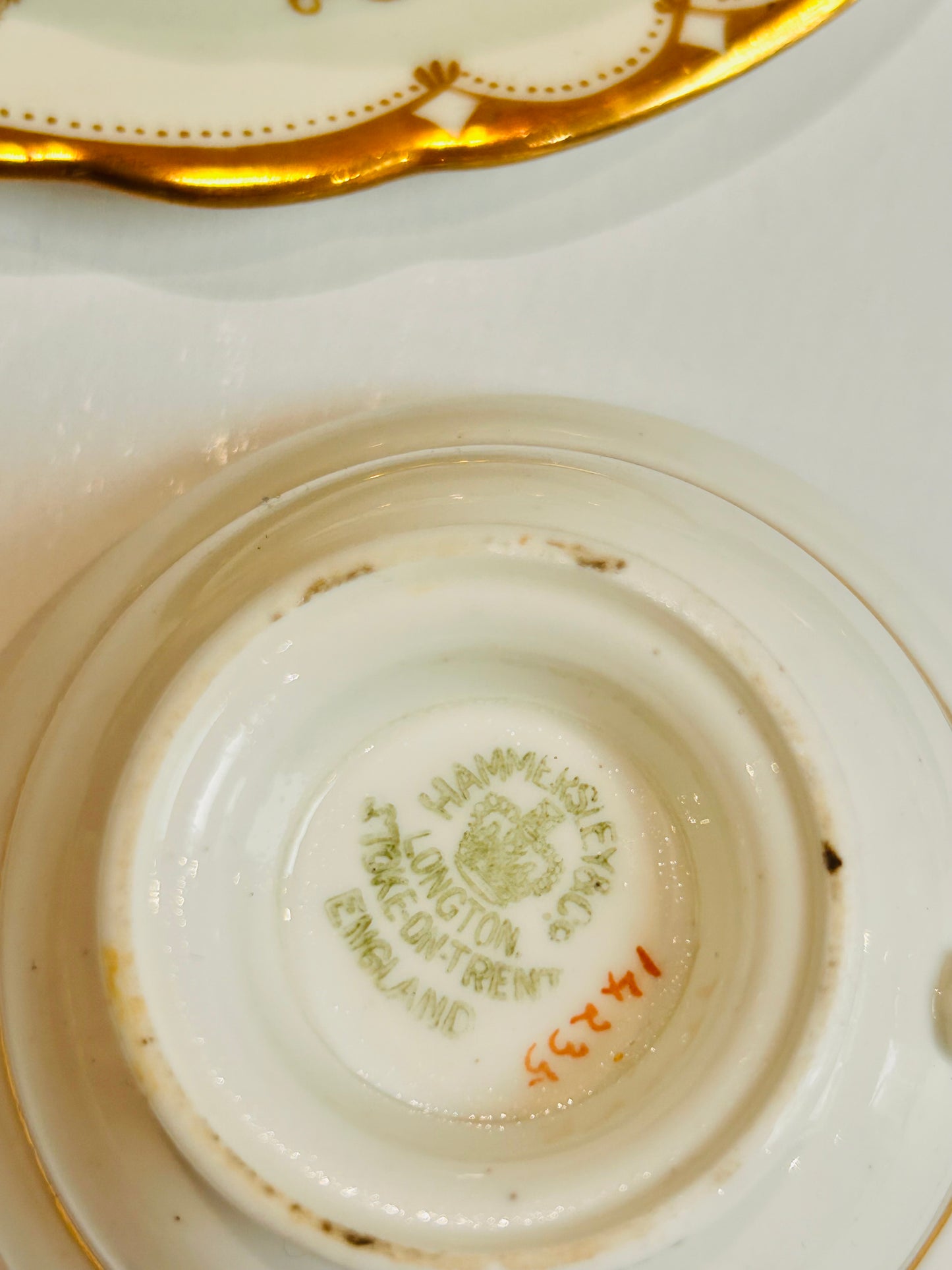 Hammersley English Bone China Vintage White & Gold Tea Set