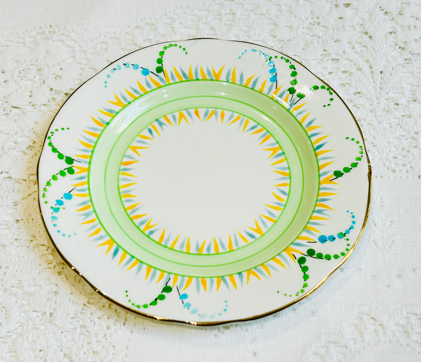 Vintage Bone China Tea /Side Plate – Green