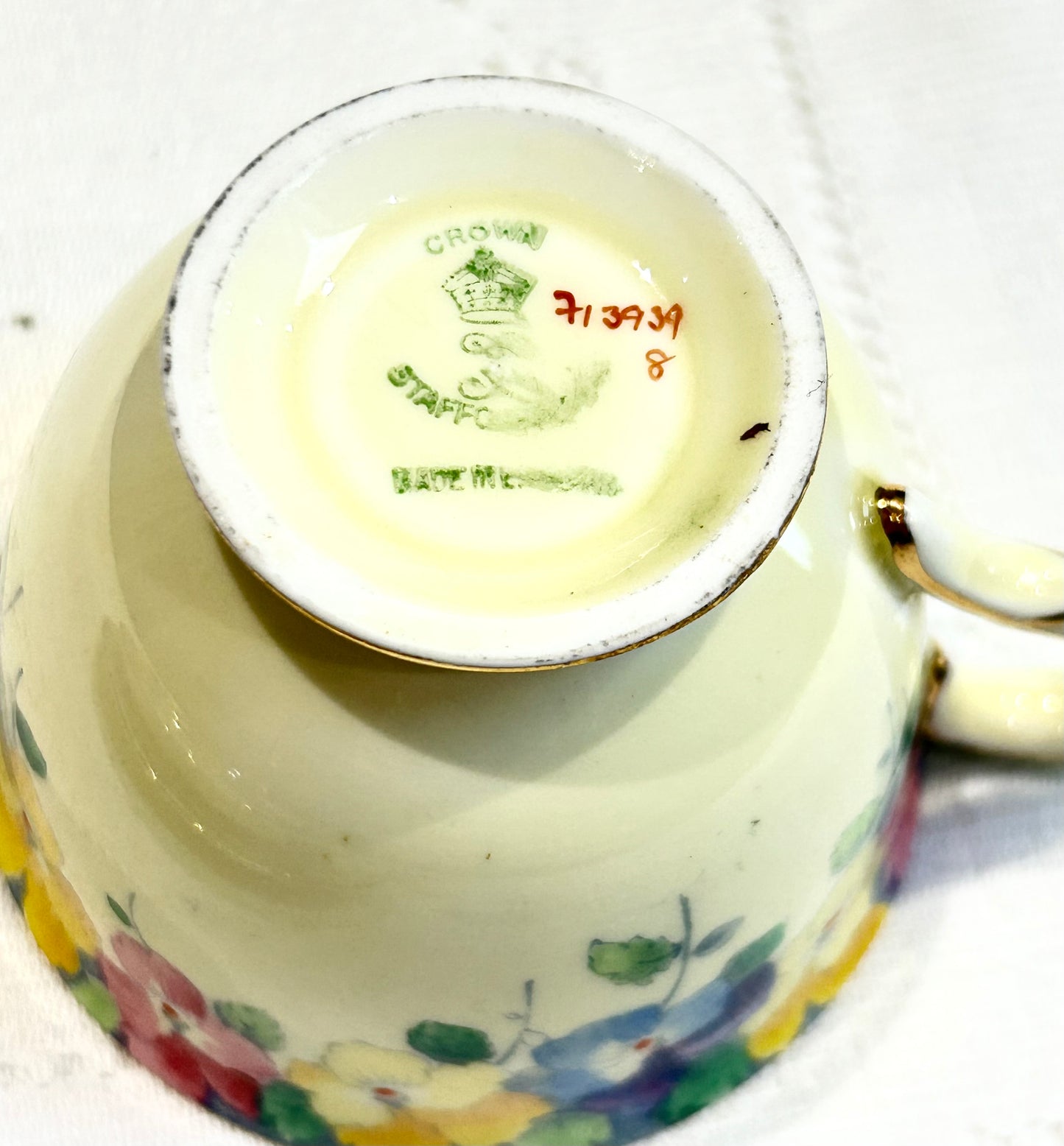 Crown Staffordshire Vintage Floral Tea Set for 6 • Fine Bone China Tea Service (c.1940’s-1950’s)