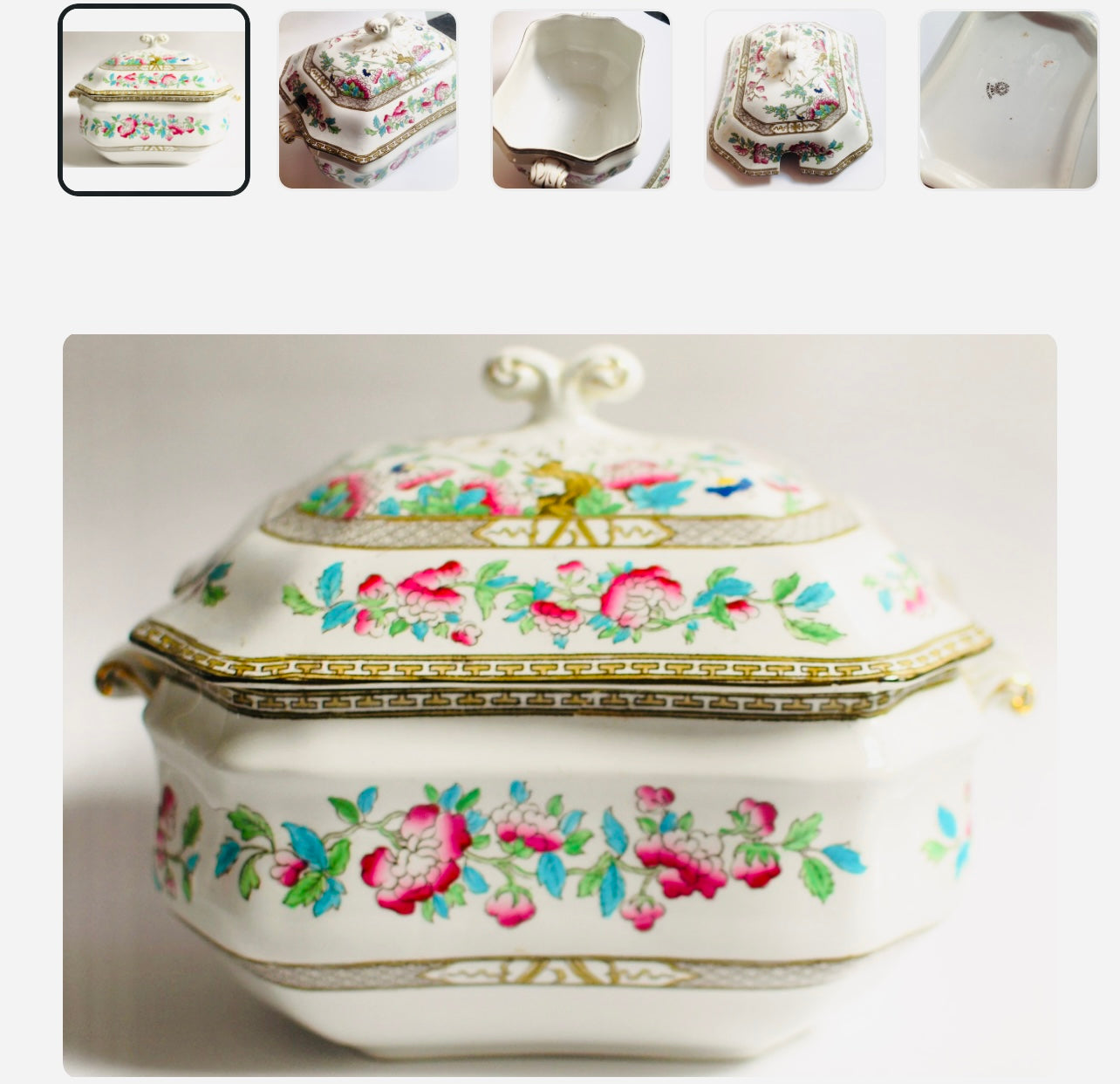 Grande soupière à légumes vintage avec couvercle