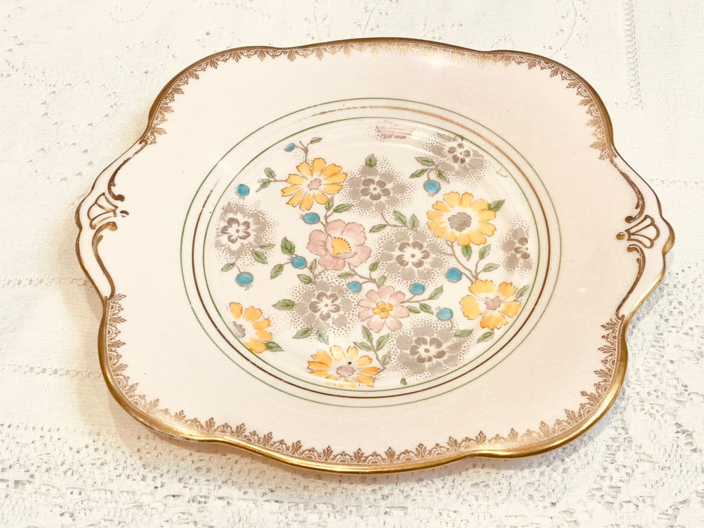 Assiettes à gâteaux et à thé en porcelaine rose toscane