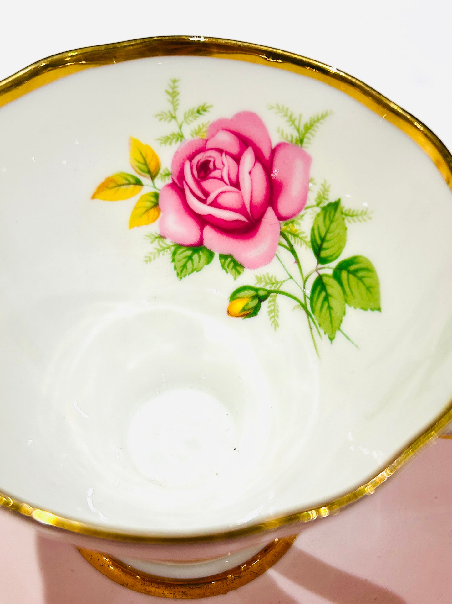 Sold - Pink Rose Teacup Trio by Clare China