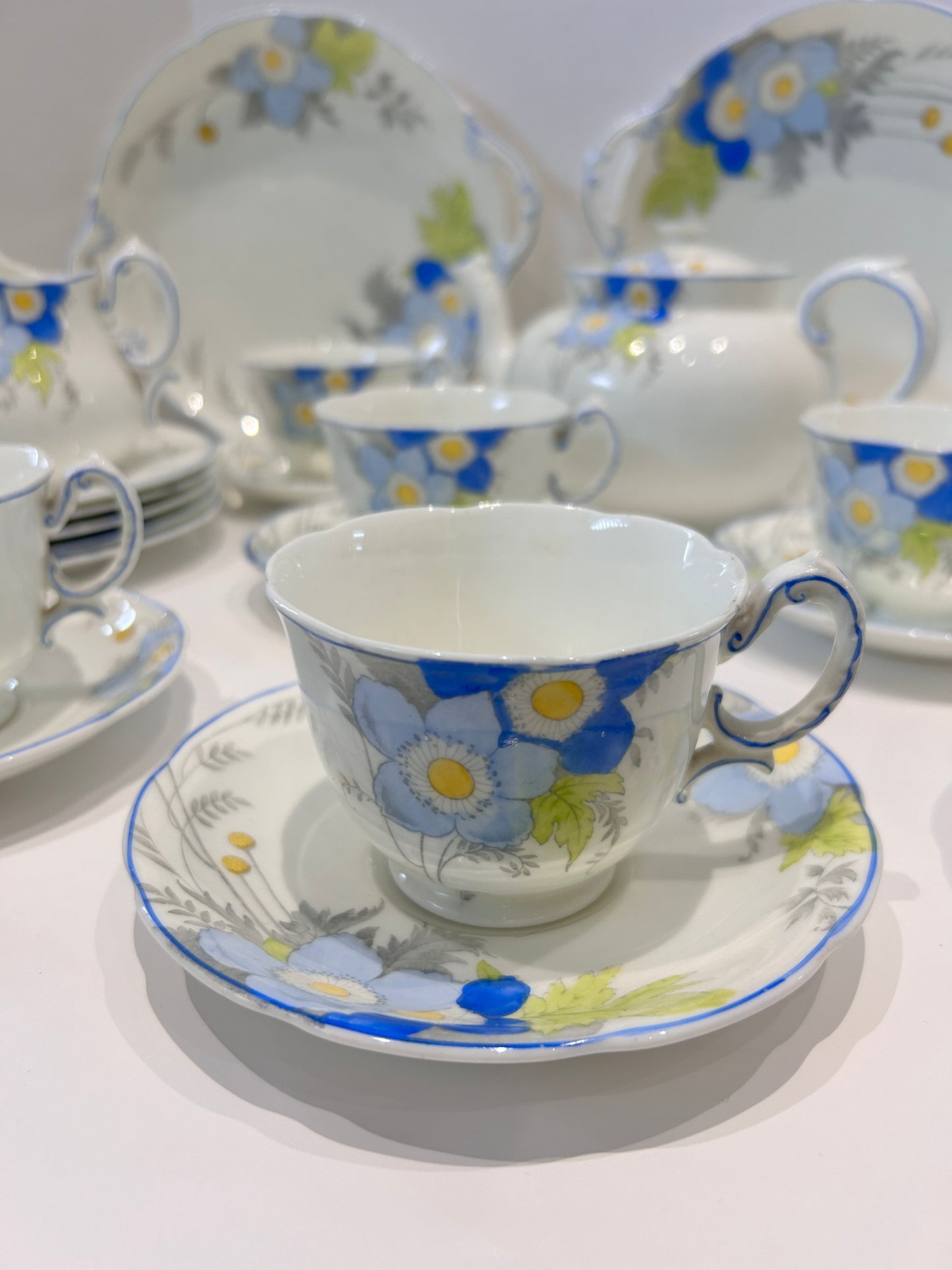 Blue Poppy Vintage China Tea Set by Allertons China England