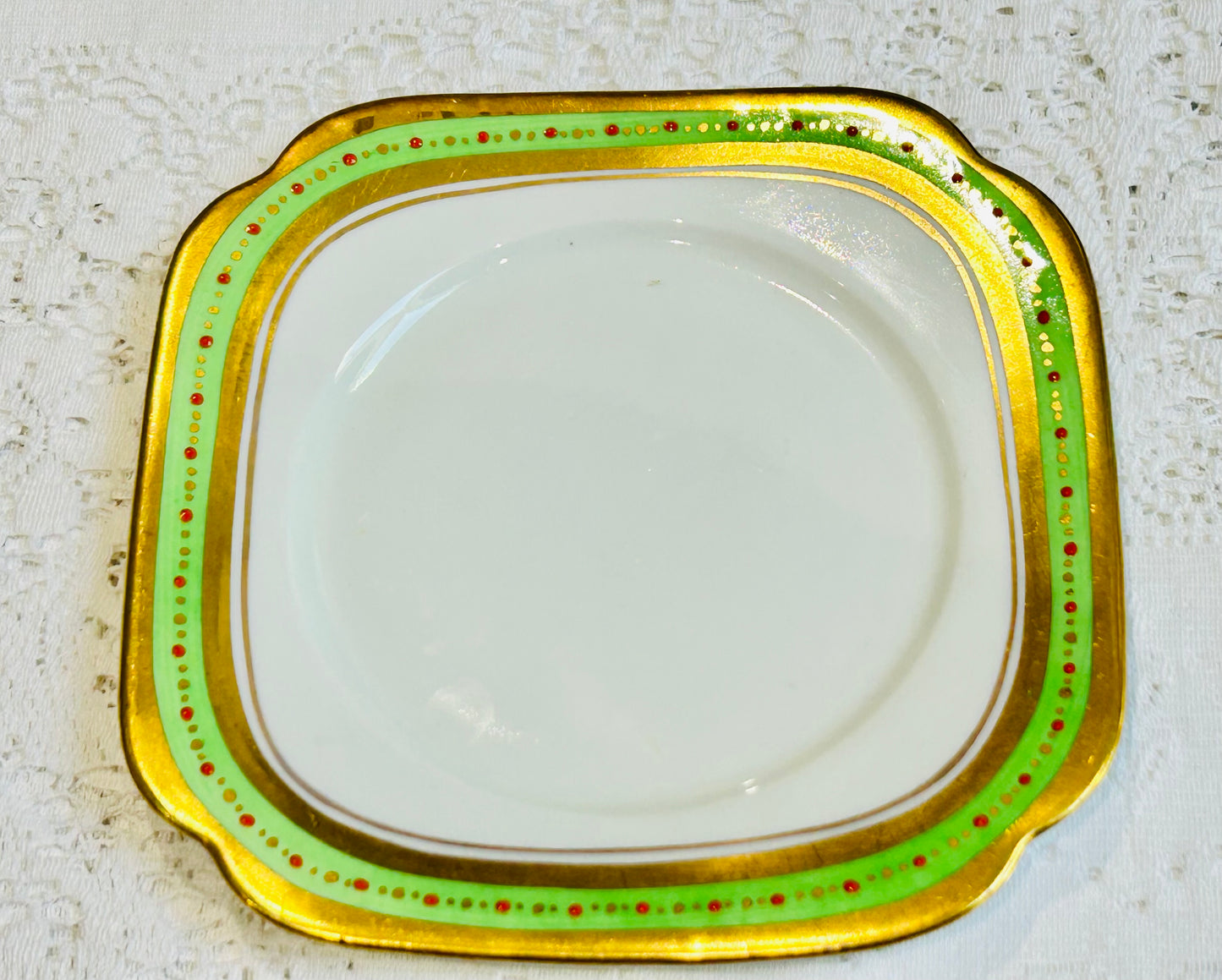Vintage Bone China Tea /Side Plate – Green