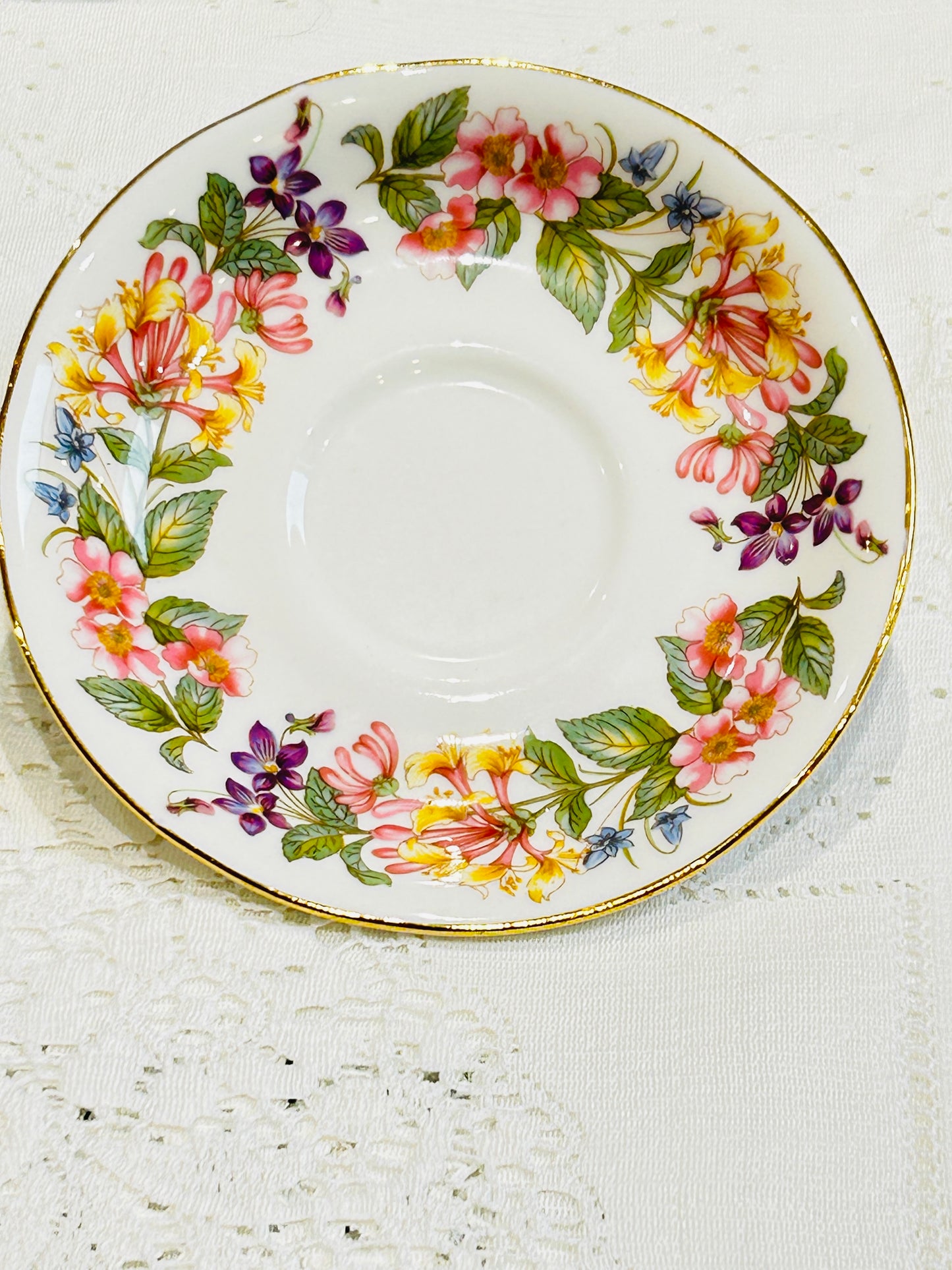 Paragon “Country Lane” Saucer – English Bone China Floral Pattern