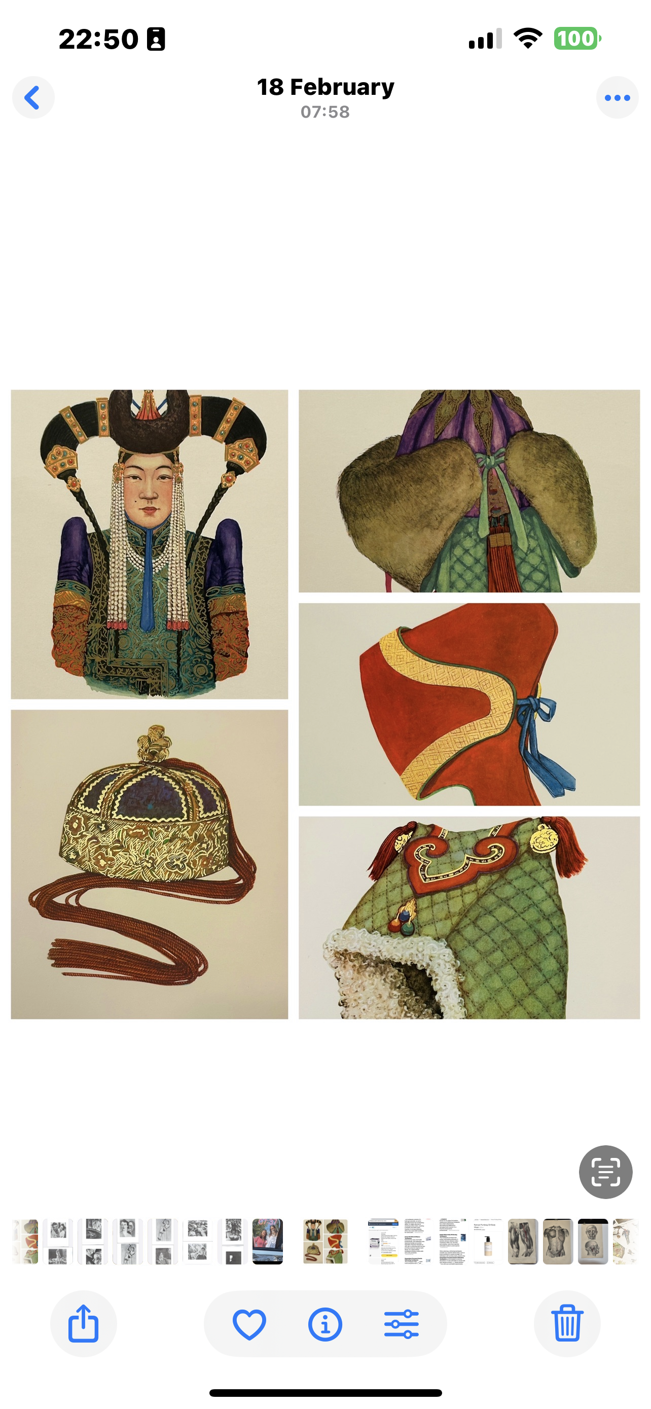 Sold - Folio Wall Art - Dariganga Woman's Winter Cap - National Costumes of the M.P.R. by U Yadamsuren 1967