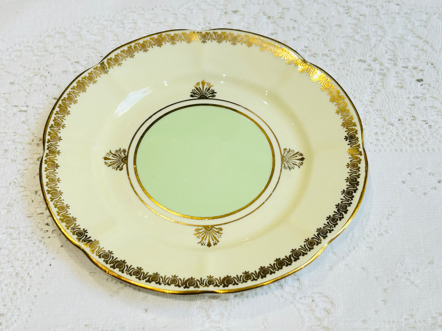 Vintage Bone China Tea /Side Plate – Green