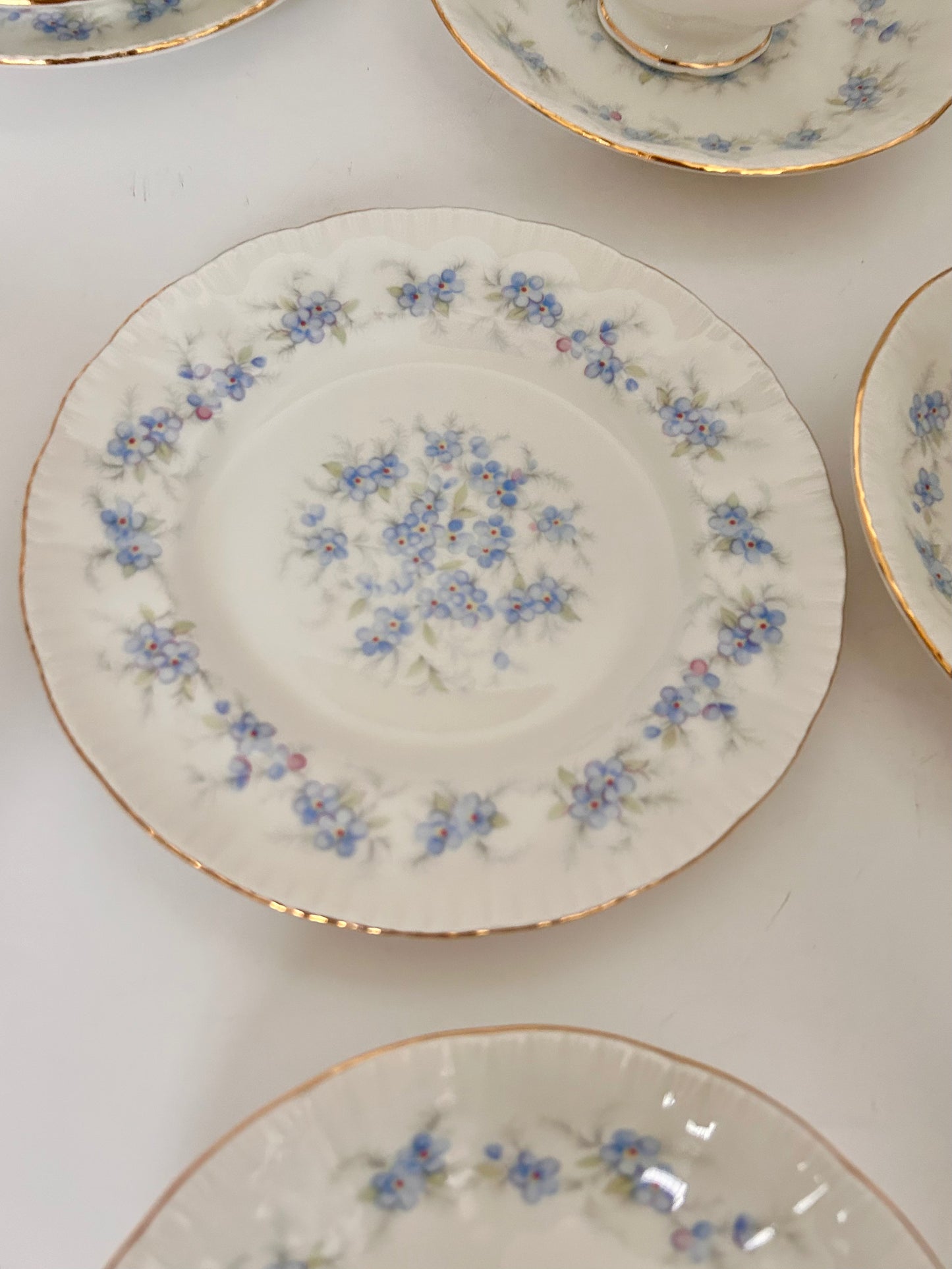Sold - Paragon China Tea Set - “Petit Fleurs” Blue & White Floral English Bone China