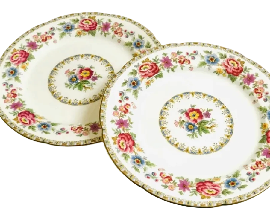 Royal Grafton China Lunch Plates "Malvern" Pattern - Pink Floral Vintage