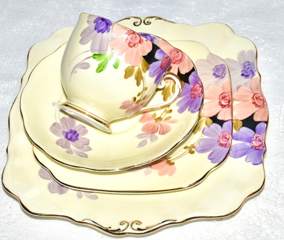 Sold Out - Roslyn Pink & Purple Vintage Tea Set