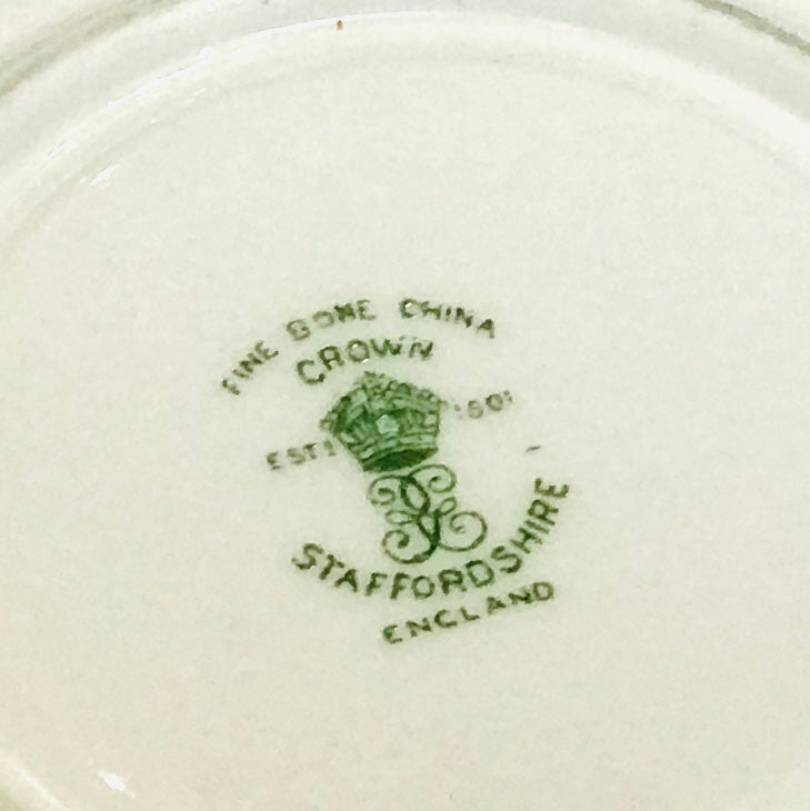 Gold Teacup & Saucer Set by Crown Staffordshire - Foilage