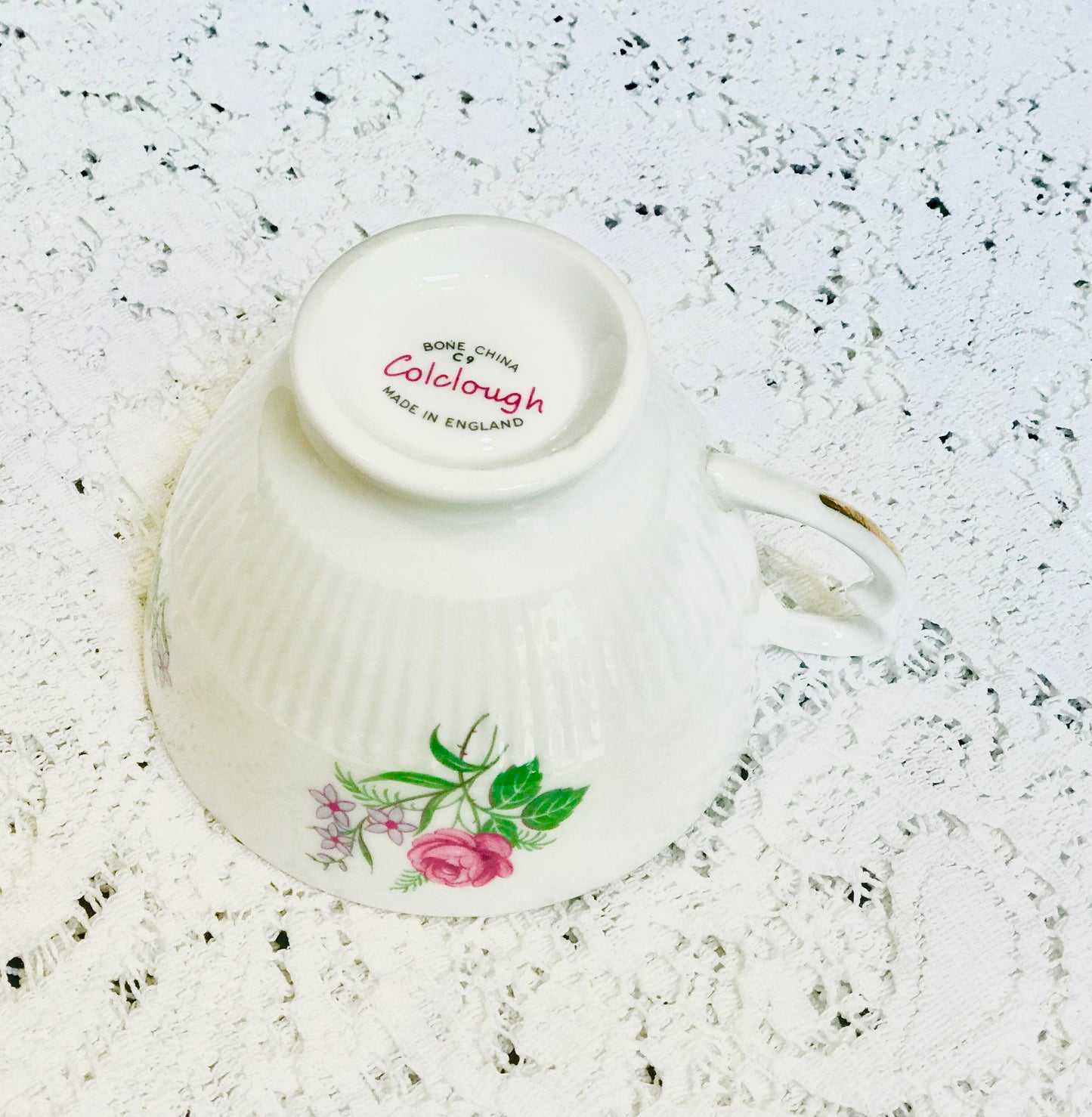 COLCOUGH Teacup saucer set pink rose