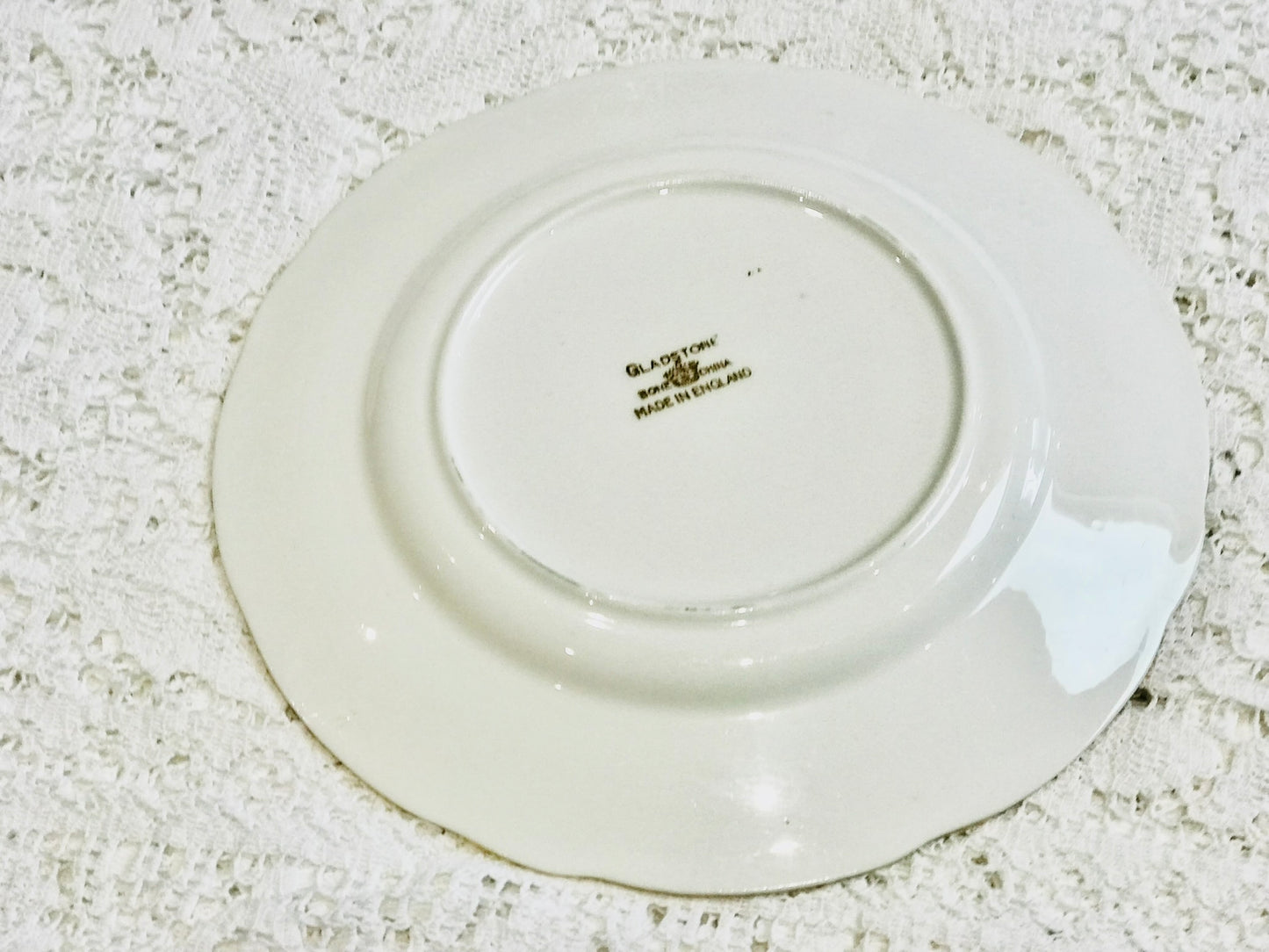 Gladstone China - English Vintage Afternoon Tea - Blue & Gold edge tea plates & saucers / floral