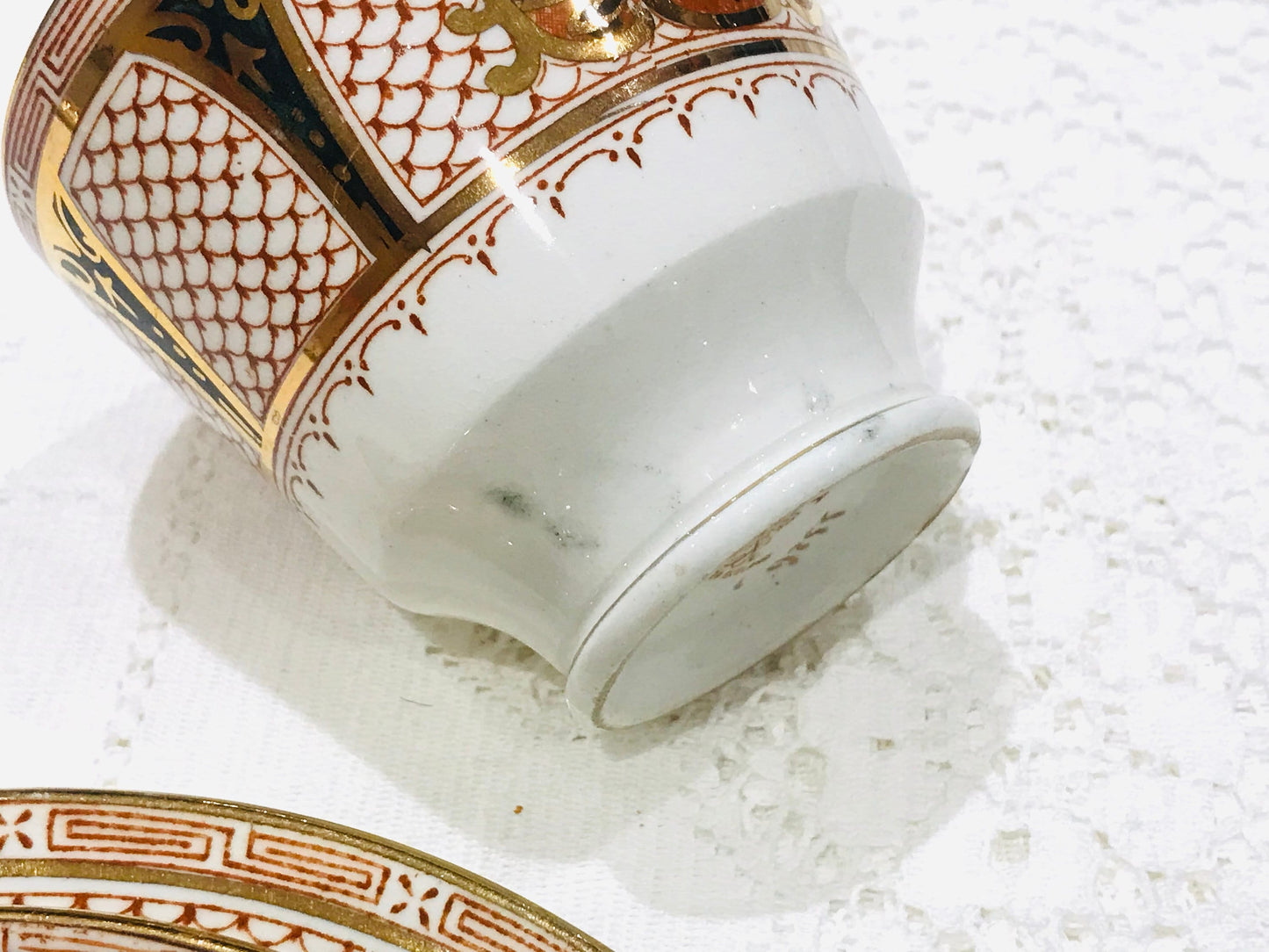 Antique Teacup Saucer Set made in England by Fenton China Pattern Mocha