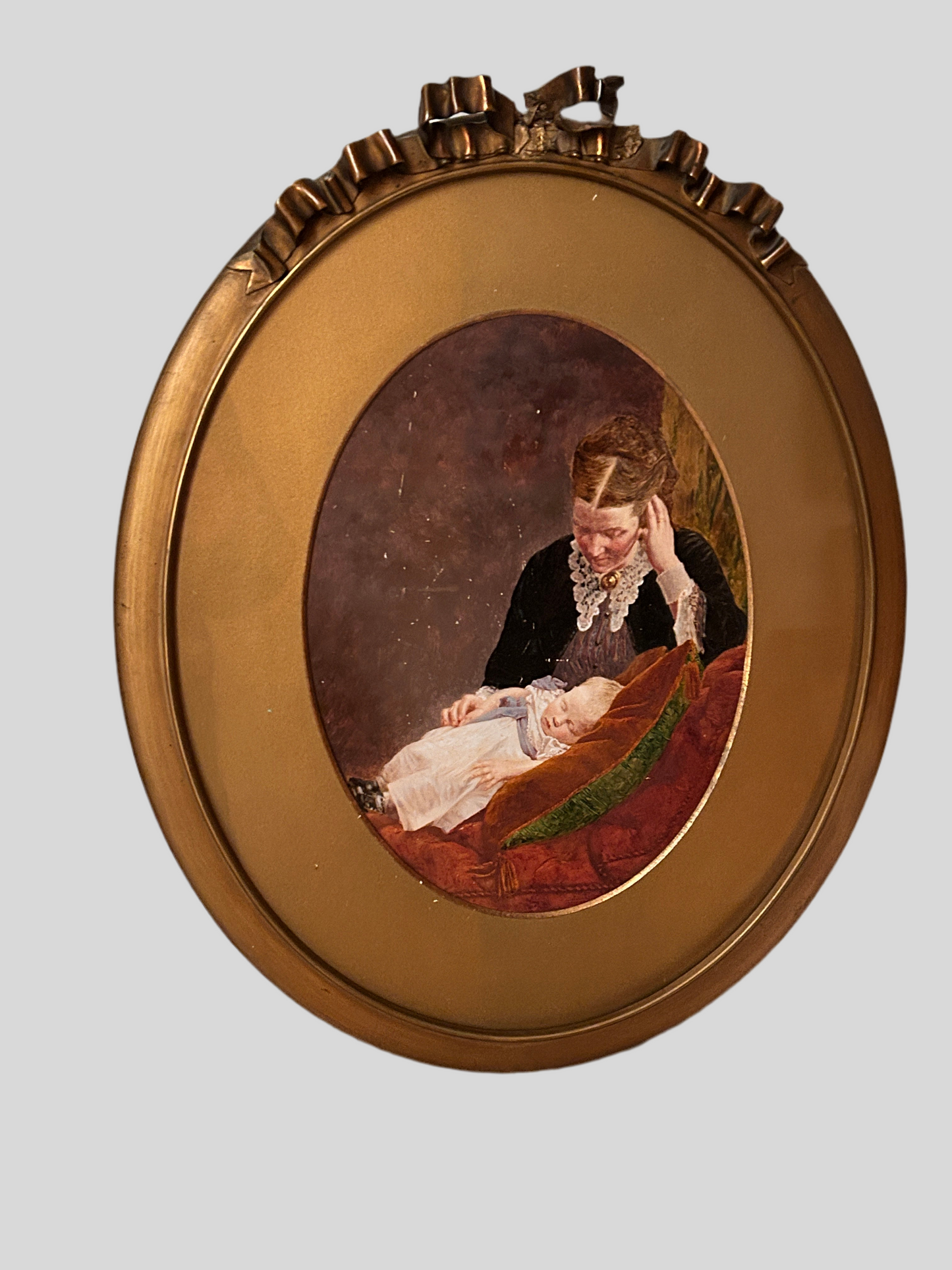 Victorian Painted Memento Mori Picture