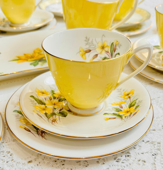 Sold - Royal Albert Yellow Primrose Tea Set