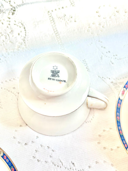 Tasses à thé et soucoupes en porcelaine Paragon Star - Début du siècle