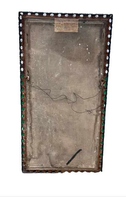 Pink Floral Milk Glass Painting Framed /Vintage