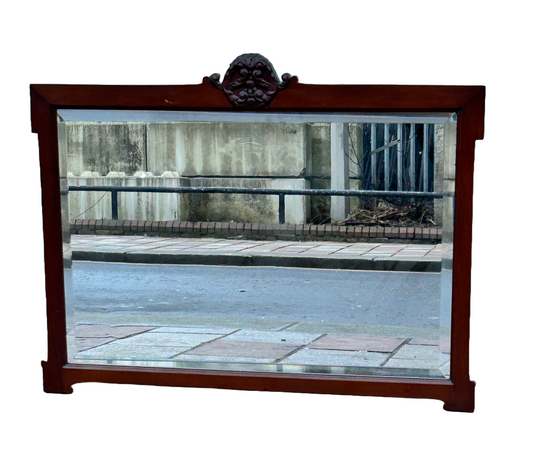 Early 20th Century Dark Wood Frame Wall Mirror