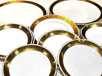 Shelley White & Gold Bone China Plates