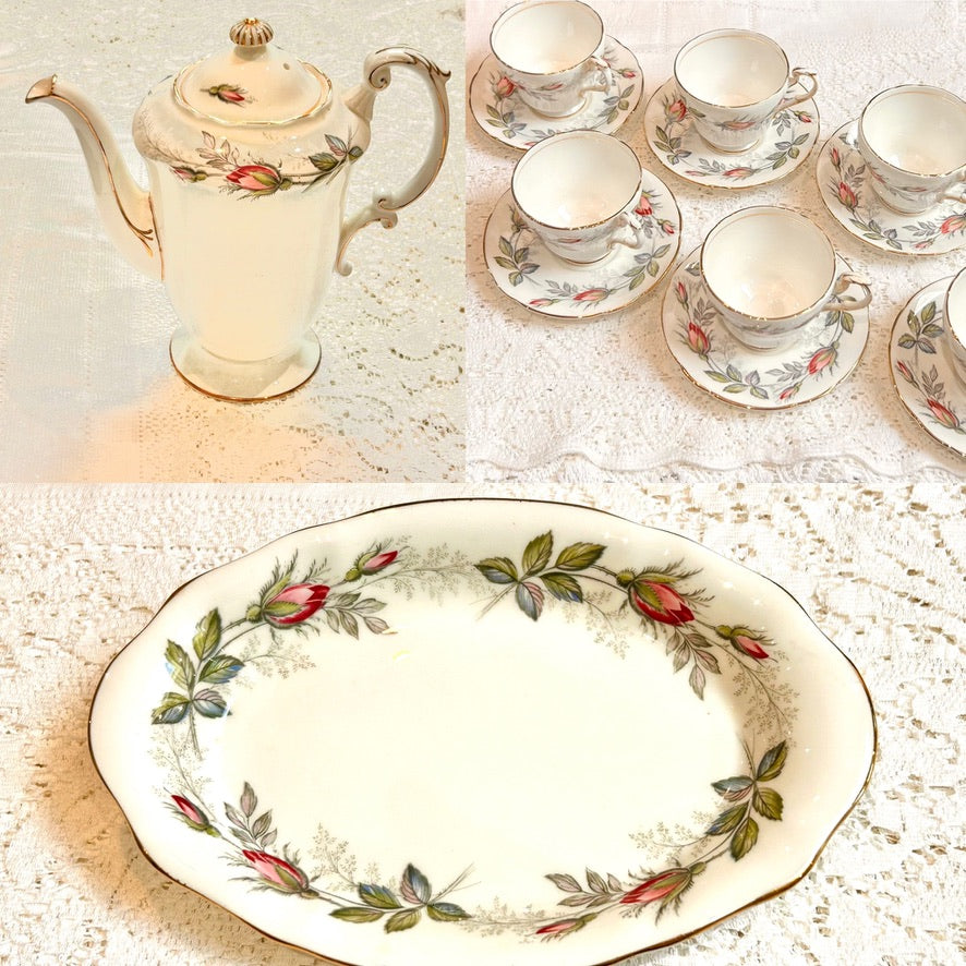 Paragon Vintage China Bridal Rose Cups & Saucers