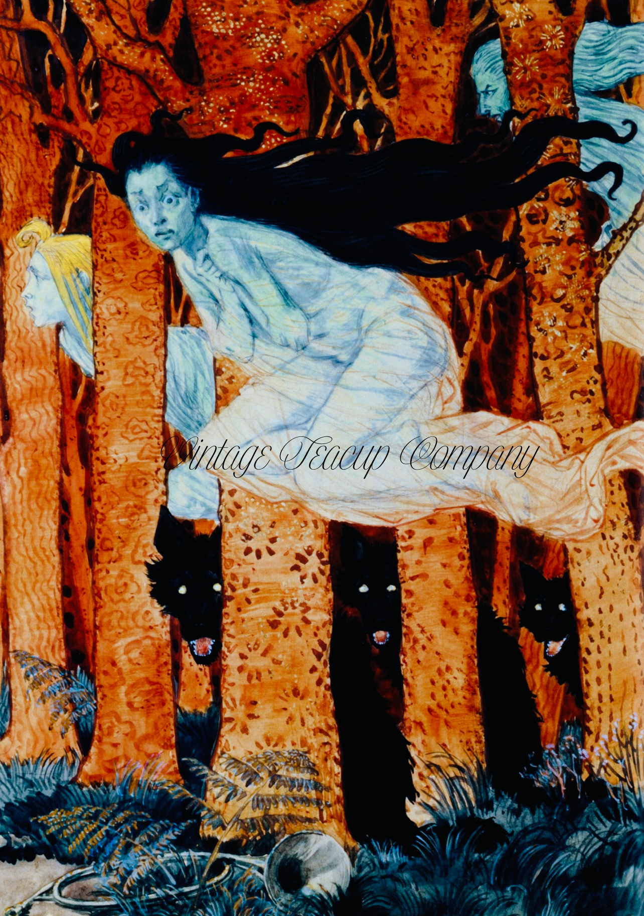Eugène Grasset  Art Print – Witches, Wolves & Haunted Forest Folklore Art Nouveau Elegance A4 Digital Art Print