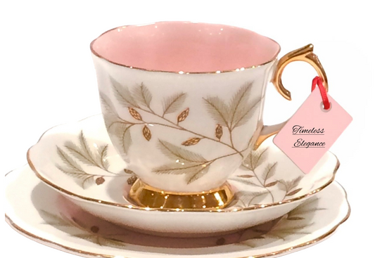 Royal Albert Braemar tea cup and saucer trio - pink