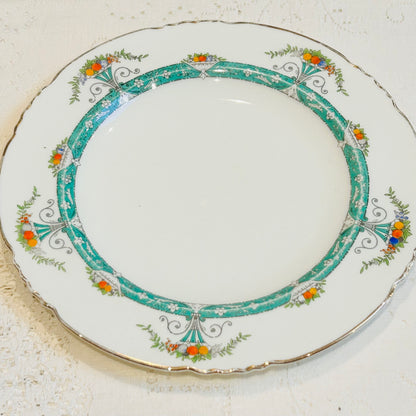 8 Antique Dinner Plates - Crescent England Art Nouveau design