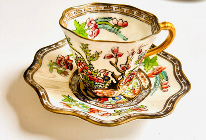 Coalport “Indian Tree” Demitasse Coffee Cup & Saucer (c. 1895–1920)