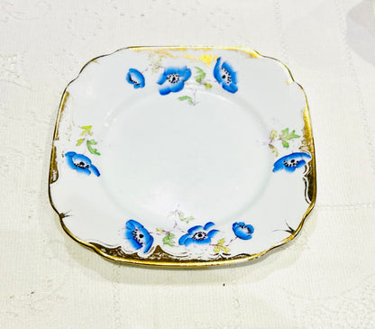 Royal Albert Crown China Teacup & Saucer – Blue Anemone – Vintage Floral Tea Set – English Bone China – Collectible Gift