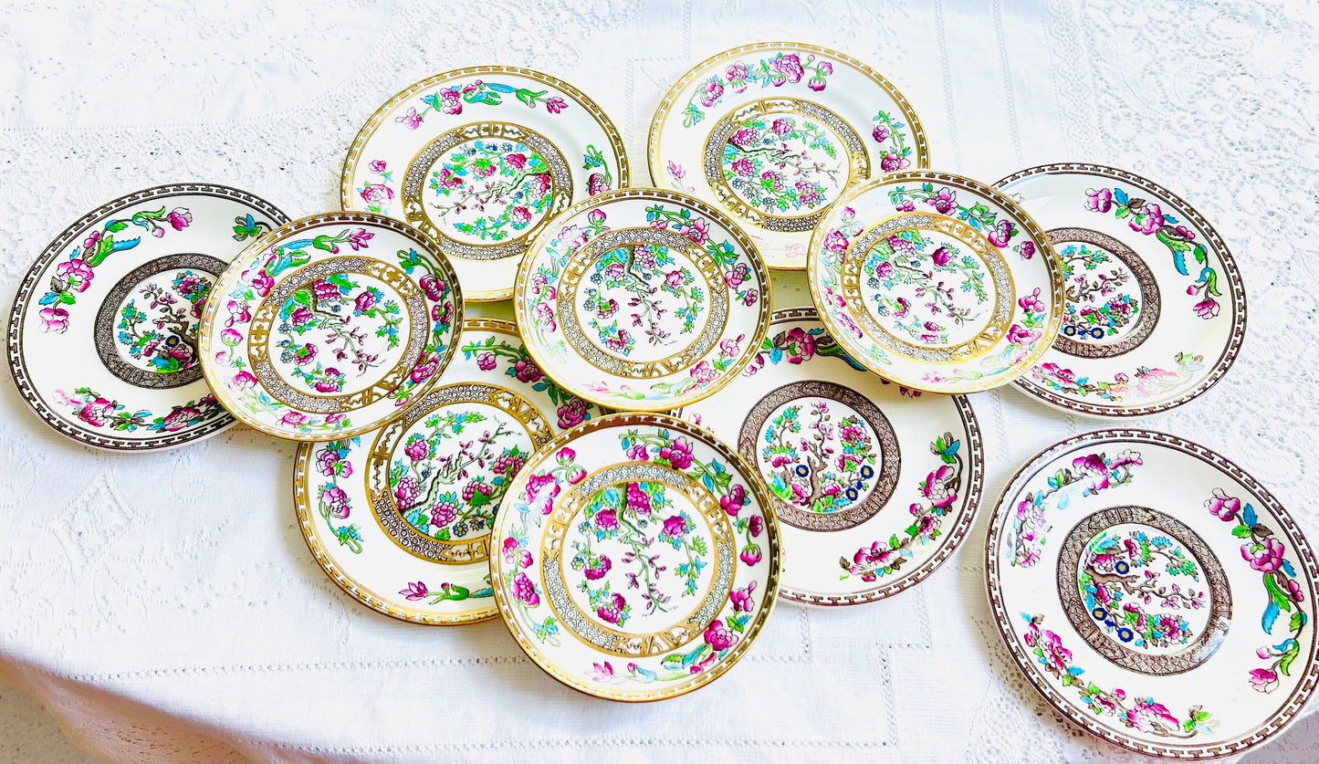 Vintage English Bone China Indian Tree Plates