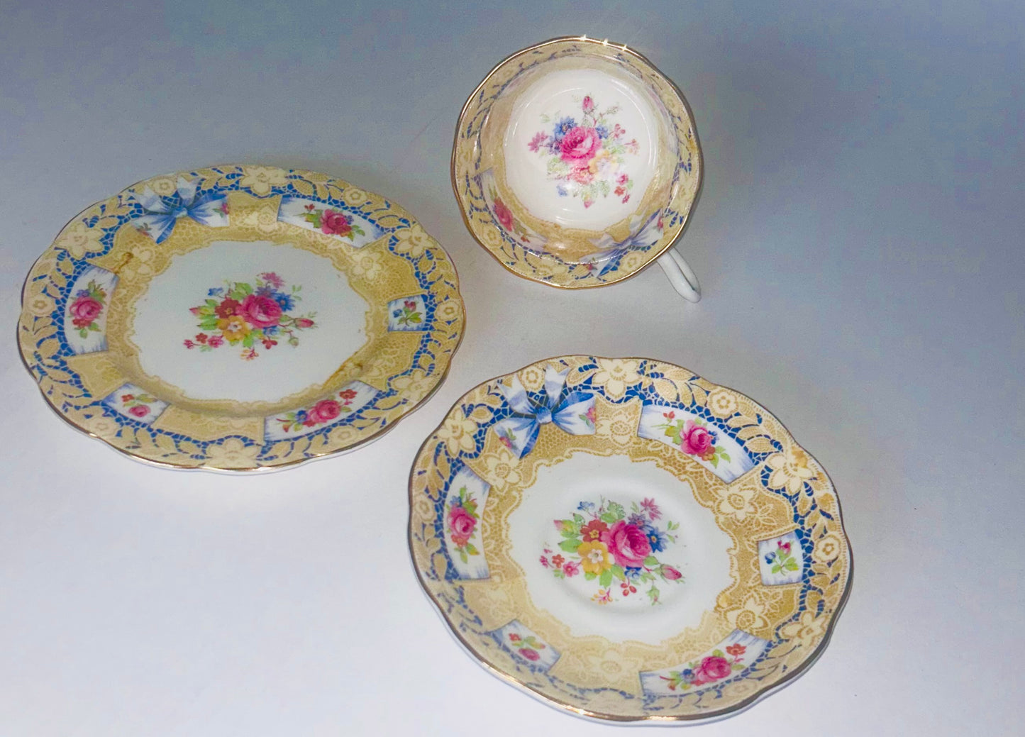 Royal Albert China “Valentine” Teacup Saucer Trio Set