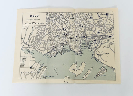 Vintage Map Oslo Quays