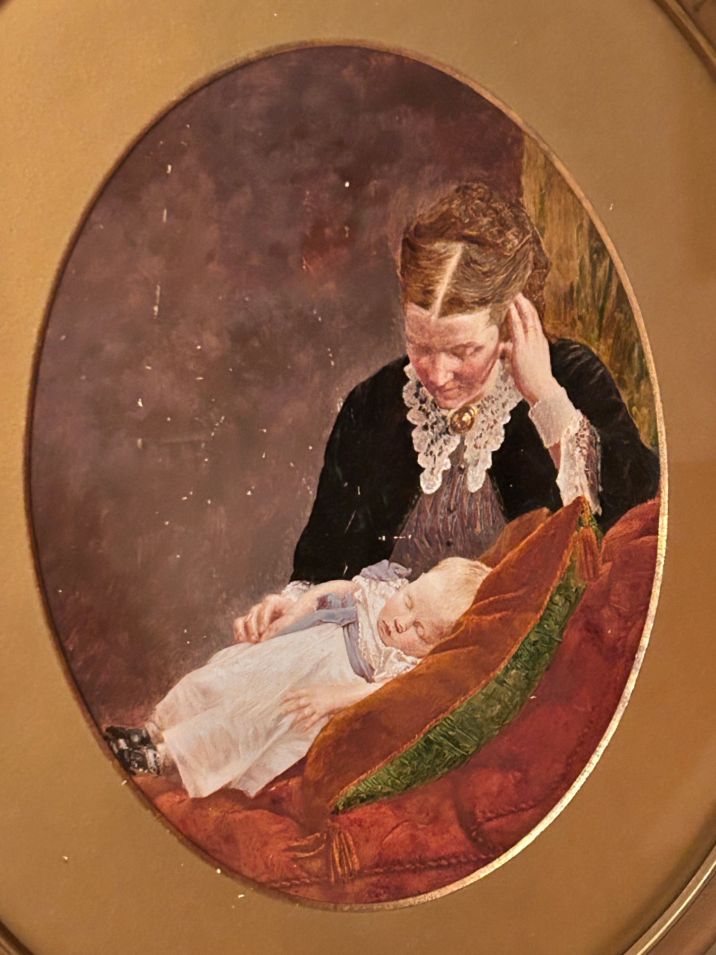 Victorian Painted Memento Mori Picture