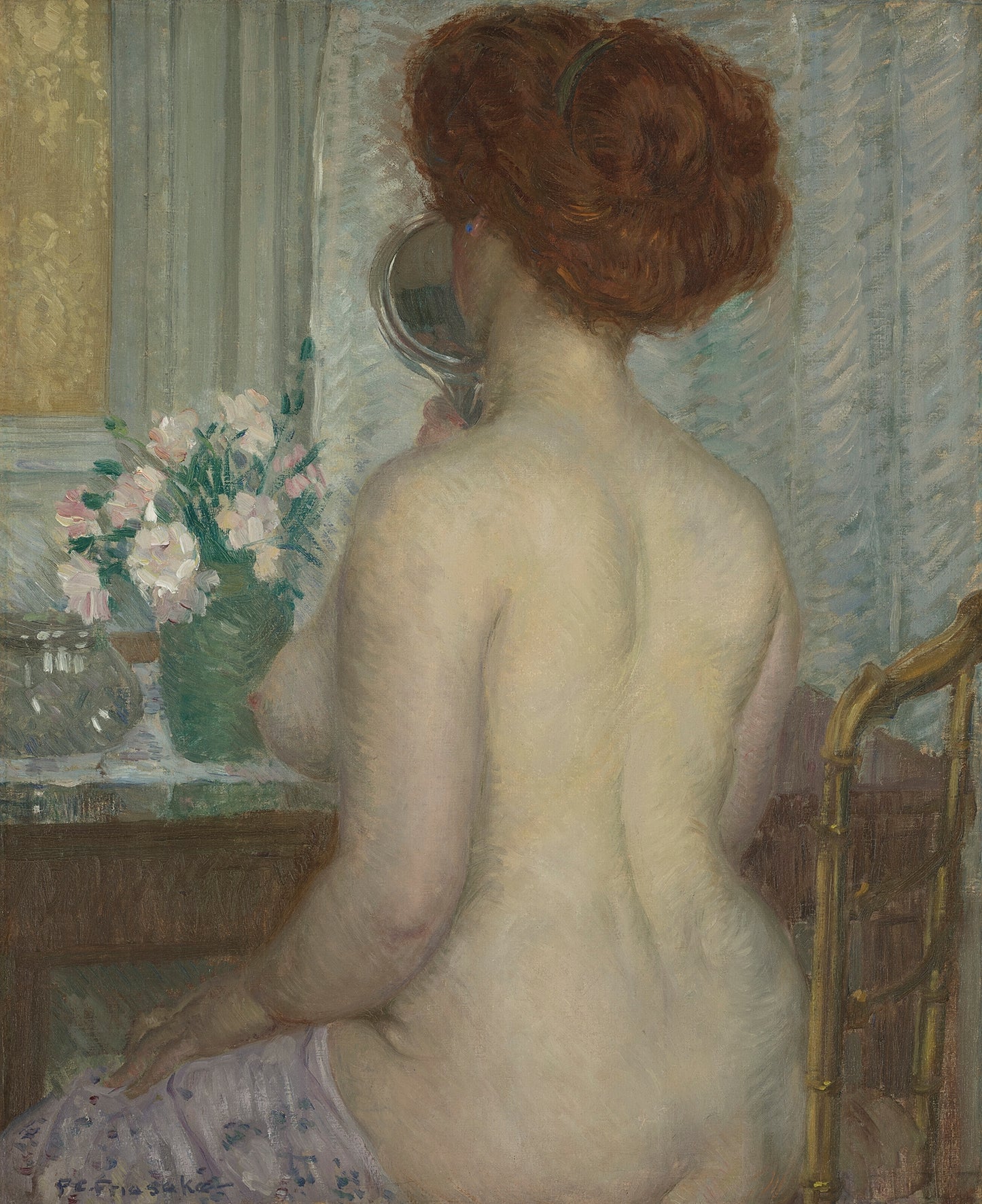 Carl Frieseke “Lady at Vanity” Vintage Wall Art Print