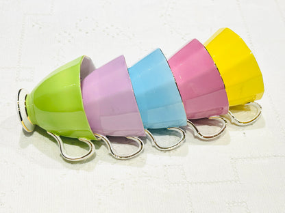 Rainbow Cups & Saucers Vintage China Set by Adderley - Floral  Mix Set