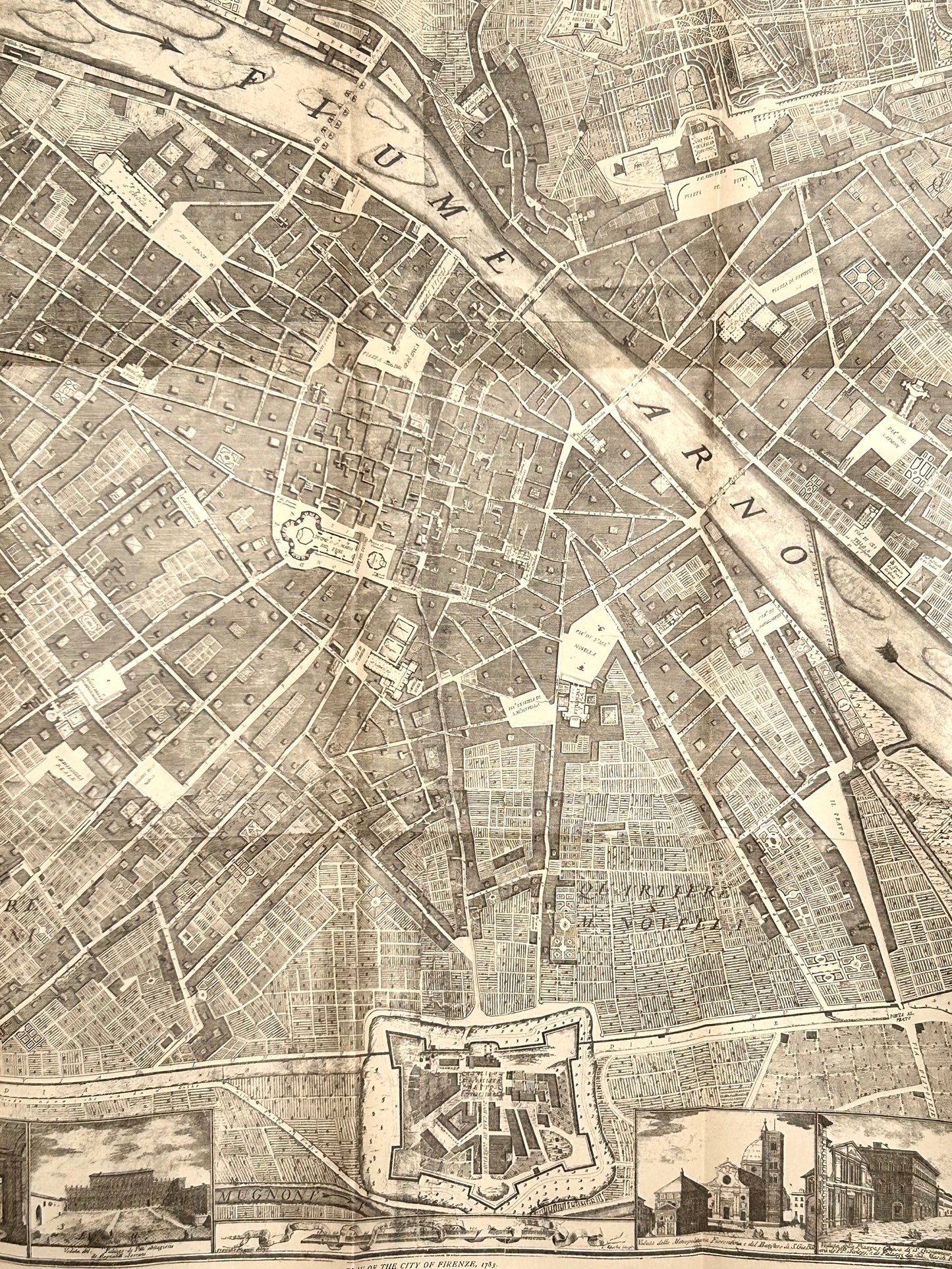 Pianta Della Citta Di Firenze Rilevata Esattamente Nell Anno 1783 Map of Florence Mask Publication 1927