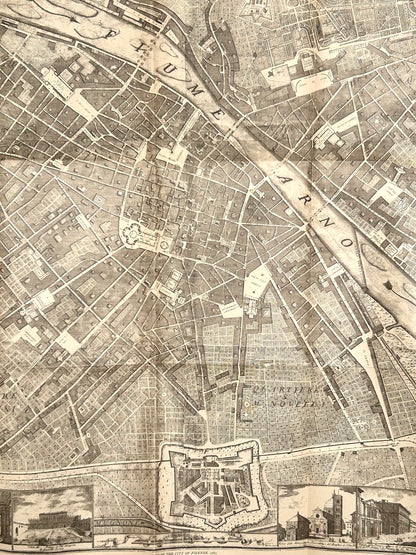 Pianta Della Citta Di Firenze Rilevata Esattamente Nell Anno 1783 Map of Florence Mask Publication 1927