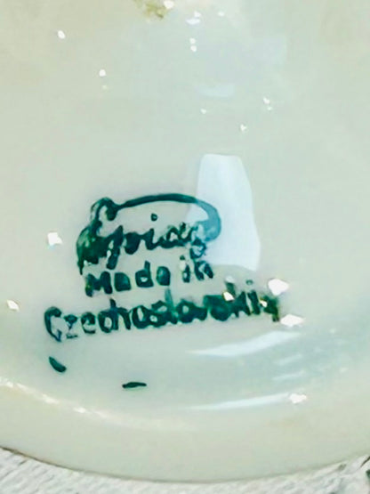 Mid‑Century APIRAG EPIAG Tea Set – Czechoslovakia Porcelain, Gold Gilt, Romantic Courting Scene