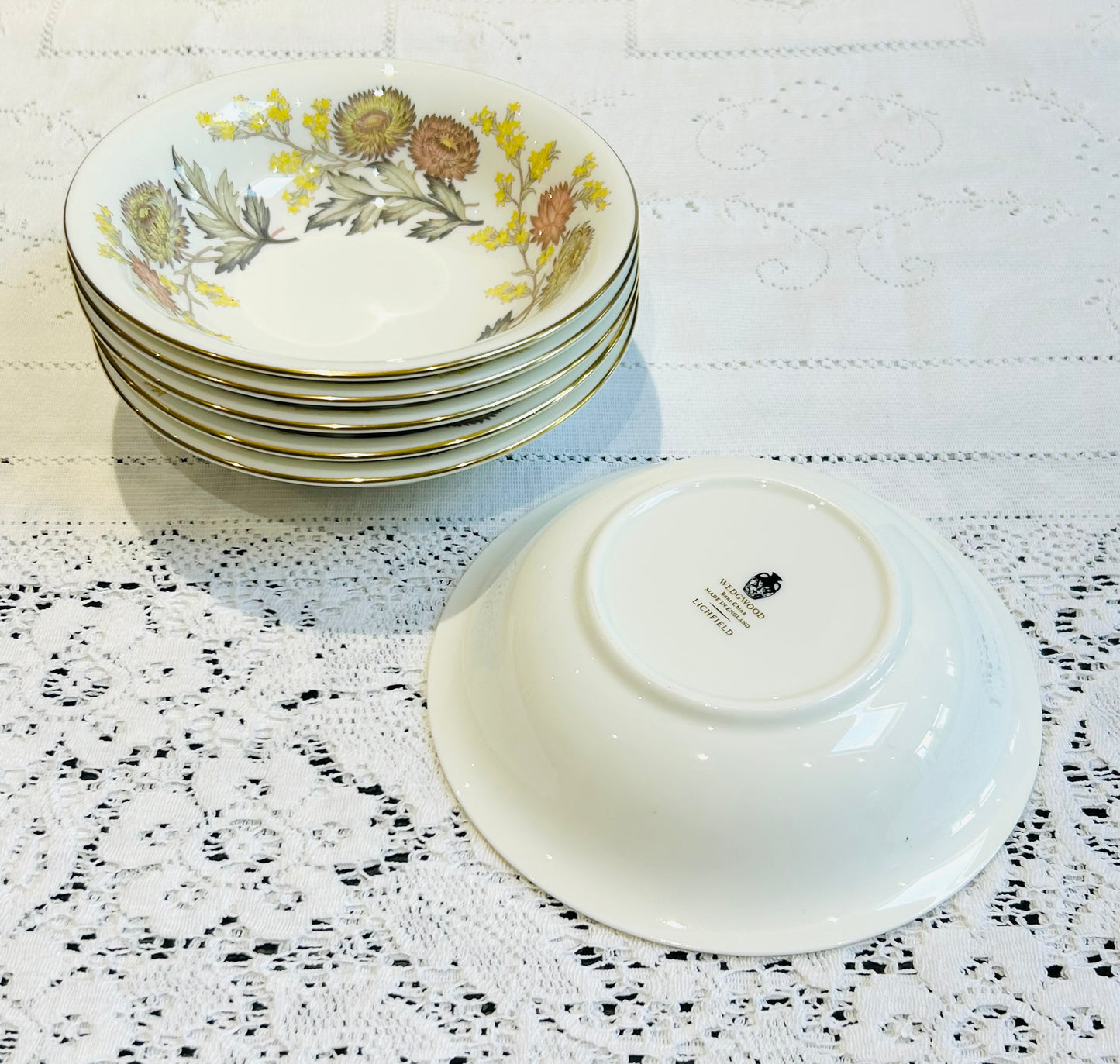 Wedgwood Litchfield  x 6 Dessert/Cereal/Berry Bowls