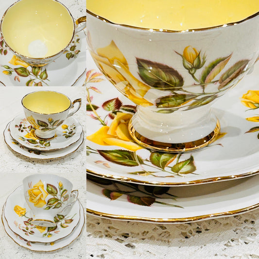 Yellow Rose Teacup & Saucer Set